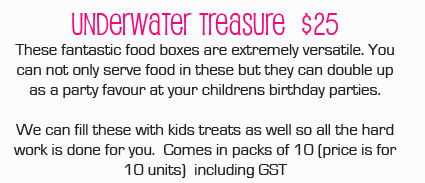 .... let your imagination run wild with these great party favour boxes. These fantastic food boxes are a great way to serve your kids party food and each guest has their own and they can take it away too! We can fill these with kids treats as well so all the hard work is done for you. Comes in a pack of 10. (price is for 10 units)